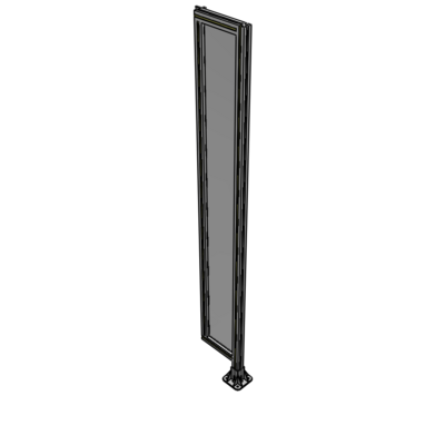 A2-2135-0300-0150-HYPFK SINGLE PANEL-LEG ON RIGHT WITH HINGES 2135MM X 300MM 1/4" POLYCARBONATE, AS A KIT