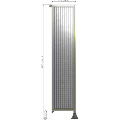 A2-2135-0450-0150-TYMFK SINGLE PANEL-LEG ON RIGHT WITH TIE PLATES AND ANGLE 2135MM X 450MM  1" MESH, AS A KIT