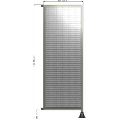 A2-2135-0750-0150-HYMFK SINGLE PANEL-LEG ON RIGHT WITH HINGES 2135MM X 750MM  1" MESH, AS A KIT