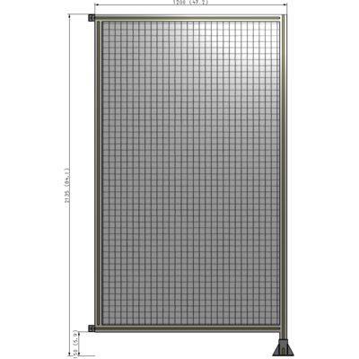 A2-2135-1200-0150-HYMFK SINGLE PANEL-LEG ON RIGHT WITH HINGES 2135MM X 1200MM 1" MESH, AS A KIT