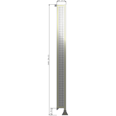 A2-2400-0200-0150-TYMFA SINGLE PANEL-LEG ON RIGHT WITH TIE PLATES AND ANGLE 2400MM X 200MM 1" MESH, FULLY ASSEMBLED