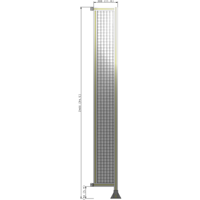A2-2400-0300-0150-HYMFK SINGLE PANEL-LEG ON RIGHT WITH HINGES 2400MM X 300MM 1" MESH, AS A KIT