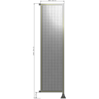 A2-2400-0600-0150-HYMFK SINGLE PANEL-LEG ON RIGHT WITH HINGES 2400MM X 600MM 1" MESH, AS A KIT
