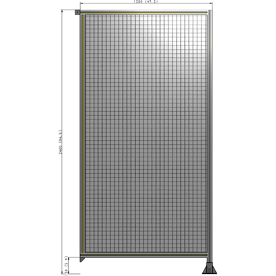 A2-2400-1200-0150-TYMFK SINGLE PANEL-LEG ON RIGHT WITH TIE PLATES AND ANGLE 2400MM X 1200MM 1" MESH, AS A KIT