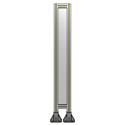 SINGLE PANEL-LEG ON  BOTH SIDES  1400MM X 200MM  1/4&quot; POLYCARBONATE, FULLY ASSEMBLED