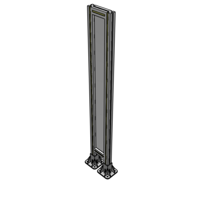 A3-1400-0200-0150-ZYPFK SINGLE PANEL-LEG ON BOTH SIDES 1400MM X 200MM 1/4" POLYCARBONATE, AS A KIT