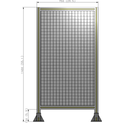 A3-1400-0750-0150-ZYMFK SINGLE PANEL-LEG ON BOTH SIDES 1400MM X 750MM 1" MESH, AS A KIT