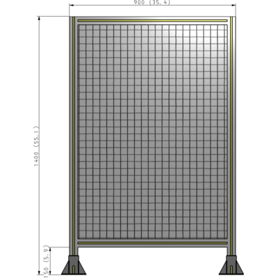 A3-1400-0900-0150-ZYMFA SINGLE PANEL-LEG ON  BOTH SIDES  1400MM X 900MM  1" MESH, FULLY ASSEMBLED