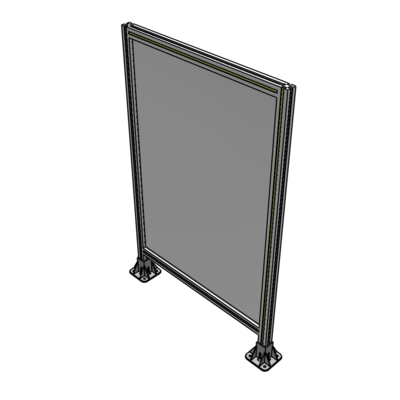 A3-1400-0900-0150-ZYPFA SINGLE PANEL-LEG ON BOTH SIDES 1400MM X 900MM 1/4" POLYCARBONATE, FULLY ASSEMBLED