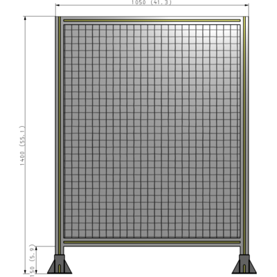 A3-1400-1050-0150-ZYMFA SINGLE PANEL-LEG ON BOTH SIDES 1400MM X 1050MM 1" MESH, FULLY ASSEMBLED