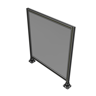 A3-1400-1200-0150-ZYPFK SINGLE PANEL-LEG ON BOTH SIDES 1400MM X 1200MM 1/4" POLYCARBONATE, AS A KIT