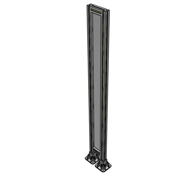 A3-1700-0200-0150-ZYPFK SINGLE PANEL-LEG ON BOTH SIDES 1700MM X 200MM 1/4" POLYCARBONATE, AS A KIT