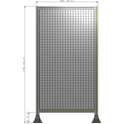 A3-1700-0900-0150-ZYMFA SINGLE PANEL-LEG ON BOTH SIDES 1700MM X 900MM 1" MESH, FULLY ASSEMBLED