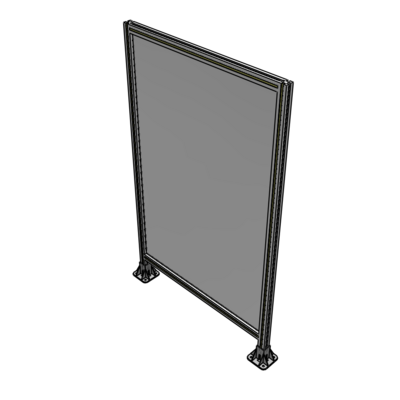 A3-1700-1050-0150-ZYPFA SINGLE PANEL-LEG ON BOTH SIDES 1700MM X 1050MM 1/4" POLYCARBONATE, FULLY ASSEMBLED