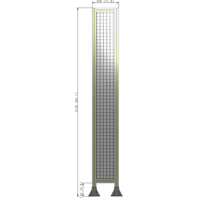 A3-2135-0300-0150-ZYMFA SINGLE PANEL-LEG ON  BOTH SIDES  2135MM X 300MM  1" MESH, FULLY ASSEMBLED