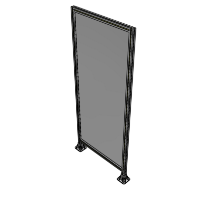 A3-2135-0900-0150-ZYPFA SINGLE PANEL-LEG ON BOTH SIDES 2135MM X 900MM 1/4" POLYCARBONATE, FULLY ASSEMBLED