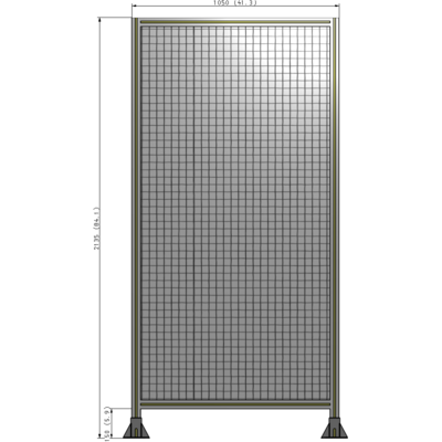A3-2135-1050-0150-ZYMFA SINGLE PANEL-LEG ON  BOTH SIDES  2135MM X 1050MM  1" MESH, FULLY ASSEMBLED