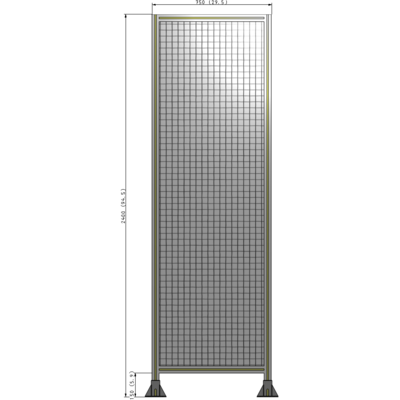 A3-2400-0750-0150-ZYMFA SINGLE PANEL-LEG ON  BOTH SIDES  2400MM X 750MM  1" MESH, FULLY ASSEMBLED