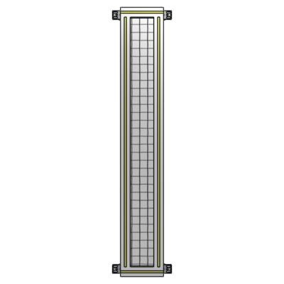 A4-1400-0200-0150-HYMZK SINGLE PANEL-NO LEGS WITH HINGES 1400MM X 200MM 1" MESH, AS A KIT