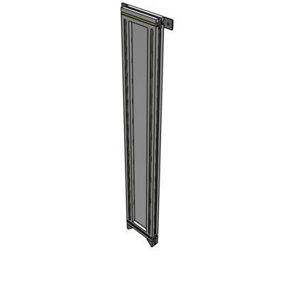 A4-1400-0200-0150-TYPZK SINGLE PANEL-NO LEGS WITH TIE PLATES AND ANGLE 1400MM X 200MM 1/4" POLYCARBONATE, AS A KIT