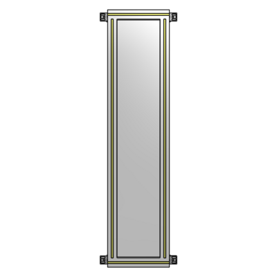 A4-1400-0300-0150-HYPZK SINGLE PANEL-NO LEGS WITH HINGES 1400MM X 300MM 1/4" POLYCARBONATE, AS A KIT