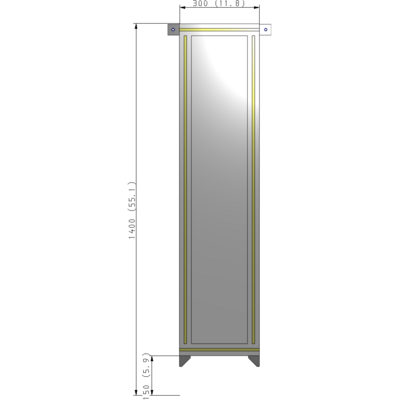 A4-1400-0300-0150-TYPZK SINGLE PANEL-NO LEGS WITH TIE PLATES AND ANGLE 1400MM X 300MM 1/4" POLYCARBONATE, AS A KIT