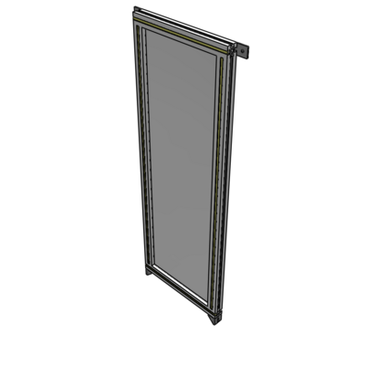 A4-1400-0450-0150-TYPZK SINGLE PANEL-NO LEGS WITH TIE PLATES AND ANGLE 1400MM X 450MM 1/4" POLYCARBONATE, AS A KIT