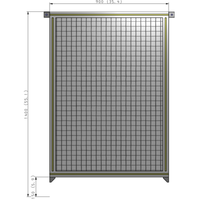 A4-1400-0900-0150-TYMZK SINGLE PANEL-NO LEGS WITH TIE PLATES AND ANGLE 1400MM X 900MM 1" MESH, AS A KIT