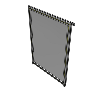 A4-1400-0900-0150-TYPZA SINGLE PANEL-NO LEGS WITH TIE PLATES AND ANGLE 1400MM X 900MM  1/4" POLYCARBONATE, ASSEMBLED