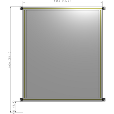 A4-1400-1050-0150-HYPZK SINGLE PANEL-NO LEGS WITH HINGES 1400MM X 1050MM 1/4" POLYCARBONATE, AS A KIT
