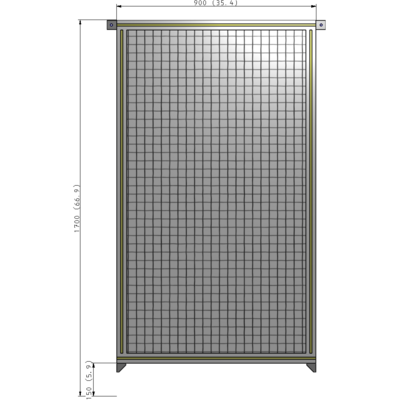 A4-1700-0900-0150-TYMZK SINGLE PANEL-NO LEGS WITH TIE PLATES AND ANGLE 1700MM X 900MM  1" MESH, AS A KIT