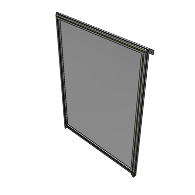 A4-1700-1200-0150-TYPZA SINGLE PANEL-NO LEGS WITH TIE PLATES AND ANGLE 1700MM X 1200MM 1/4" POLYCARBONATE, ASSEMBLED