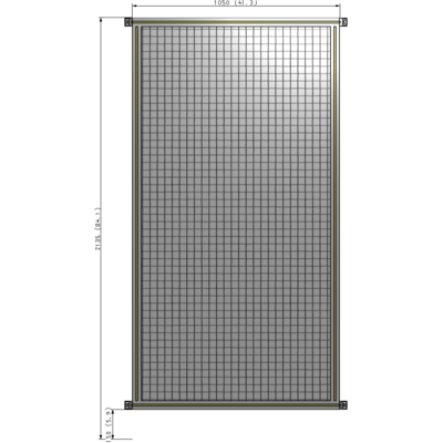 A4-2135-1050-0150-HYMZA SINGLE PANEL-NO LEGS WITH HINGES 2135MM X 1050MM 1" MESH, FULLY ASSEMBLED
