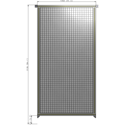 A4-2135-1050-0150-TYMZA SINGLE PANEL-NO LEGS WITH TIE PLATES AND ANGLE 2135MM X 1050MM 1" MESH, FULLY ASSEMBLED