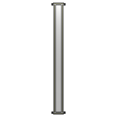 SINGLE PANEL-NO LEGS WITH HINGES 2400MM X 200MM  1/4&quot; POLYCARBONATE, AS A KIT