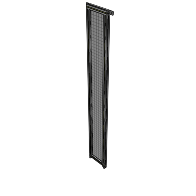 A4-2400-0300-0150-TYMZA SINGLE PANEL-NO LEGS WITH TIE PLATES AND ANGLE 2400MM X 300MM  1" MESH, FULLY ASSEMBLED