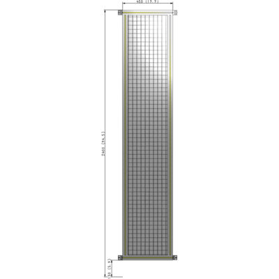 A4-2400-0450-0150-HYMZK SINGLE PANEL-NO LEGS WITH HINGES 2400MM X 450MM  1" MESH, AS A KIT
