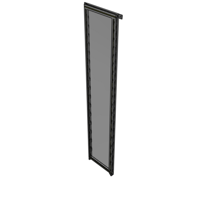 A4-2400-0450-0150-TYPZA SINGLE PANEL-NO LEGS WITH TIE PLATES AND ANGLE 2400MM X 450MM  1/4" POLYCARBONATE, ASSEMBLED