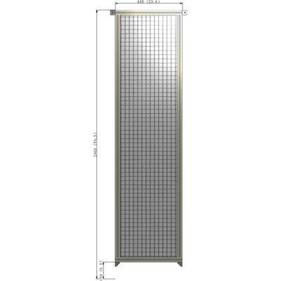 A4-2400-0600-0150-TYMZK SINGLE PANEL-NO LEGS WITH TIE PLATES AND ANGLE 2400MM X 600MM  1" MESH, AS A KIT