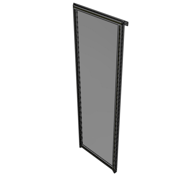 A4-2400-0750-0150-TYPZA SINGLE PANEL-NO LEGS WITH TIE PLATES AND ANGLE 2400MM X 750MM  1/4" POLYCARBONATE, ASSEMBLED