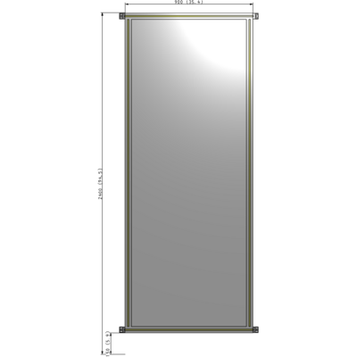 A4-2400-0900-0150-HYPZK SINGLE PANEL-NO LEGS WITH HINGES 2400MM X 900MM  1/4" POLYCARBONATE, AS A KIT