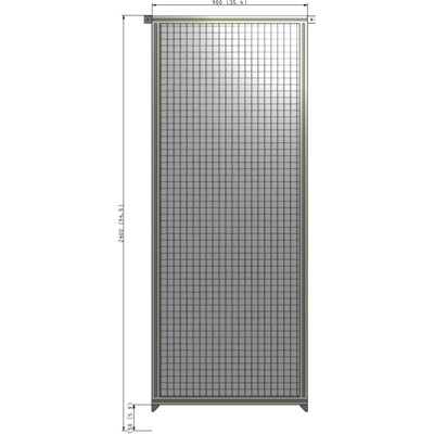 A4-2400-0900-0150-TYMZK SINGLE PANEL-NO LEGS WITH TIE PLATES AND ANGLE 2400MM X 900MM  1" MESH, AS A KIT