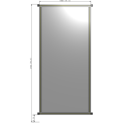 A4-2400-1050-0150-HYPZA SINGLE PANEL-NO LEGS WITH HINGES 2400MM X 1050MM  1/4" POLYCARBONATE, FULLY ASSEMBLED