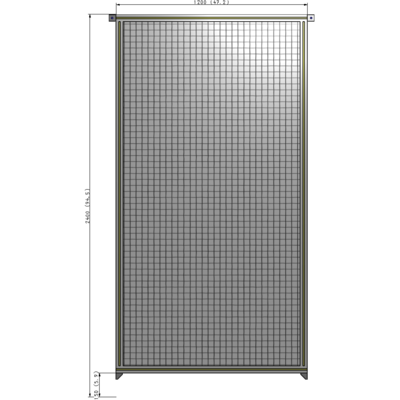A4-2400-1200-0150-TYMZA SINGLE PANEL-NO LEGS WITH TIE PLATES AND ANGLE 2400MM X 1200MM  1" MESH, FULLY ASSEMBLED