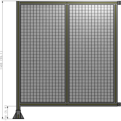 B1-1400-1200-0150-HYMFK DOUBLE PANEL-LEG ON LEFT, HINGE ON RIGHT 1400MM X 1200MM  1" MESH, AS A KIT