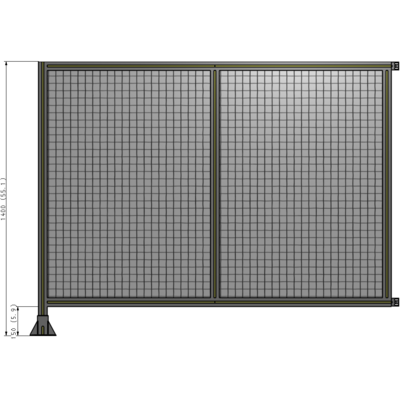 B1-1400-1800-0150-HYMFA DOUBLE PANEL-LEG ON LEFT, HINGE ON RIGHT 1400MM X 1800MM 1" MESH, FULLY ASSEMBLED