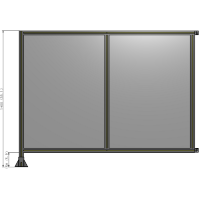 B1-1400-1800-0150-HYPFK DOUBLE PANEL-LEG ON LEFT, HINGE ON RIGHT 1400MM X 1800MM 1/4" POLYCARBONATE, AS A KIT