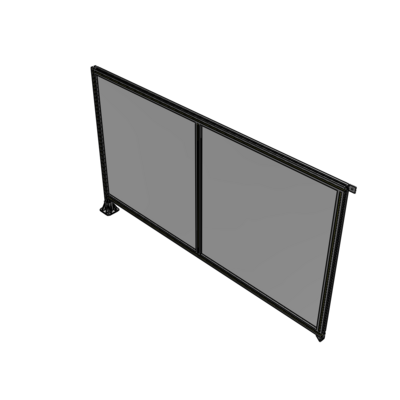 B1-1400-2400-0150-TYPFK DOUBLE PANEL-LEG ON LEFT, TIE PLATE AND ANGLE ON RIGHT 1400MM X 2400MM  1/4" POLYCARB, ASSEMBLED