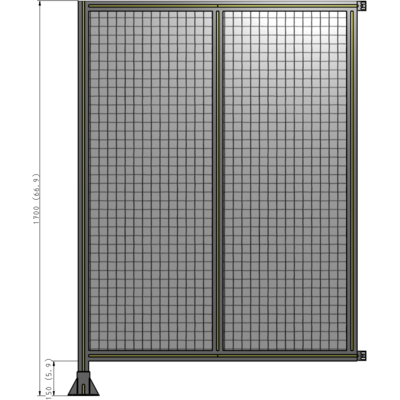 B1-1700-1200-0150-HYMFK DOUBLE PANEL-LEG ON LEFT, HINGE ON RIGHT 1700MM X 1200MM  1" MESH, FULLY ASSEMBLED