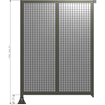 B1-1700-1200-0150-TYMFK DOUBLE PANEL-LEG ON LEFT, TIE PLATE AND ANGLE ON RIGHT 1700MM X 1200MM  1" MESH, FULLY ASSEMBLED
